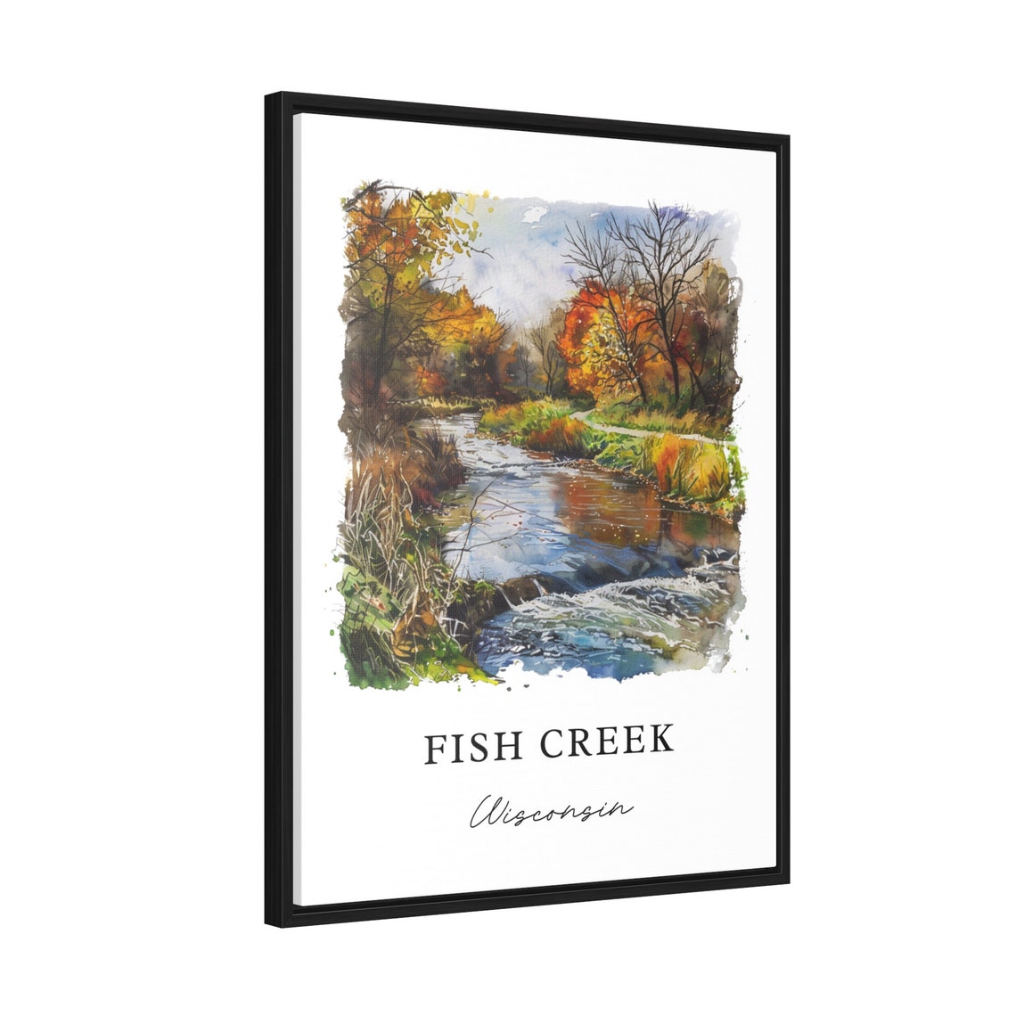 Fish Creek, WI Watercolor Travel Poster Art Print - Image 2