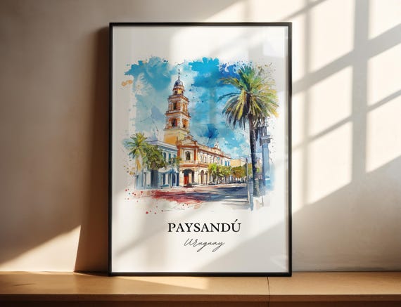 Paysand Wall Art Uruguay Print Watercolor Gift Travel Poster Housewarming