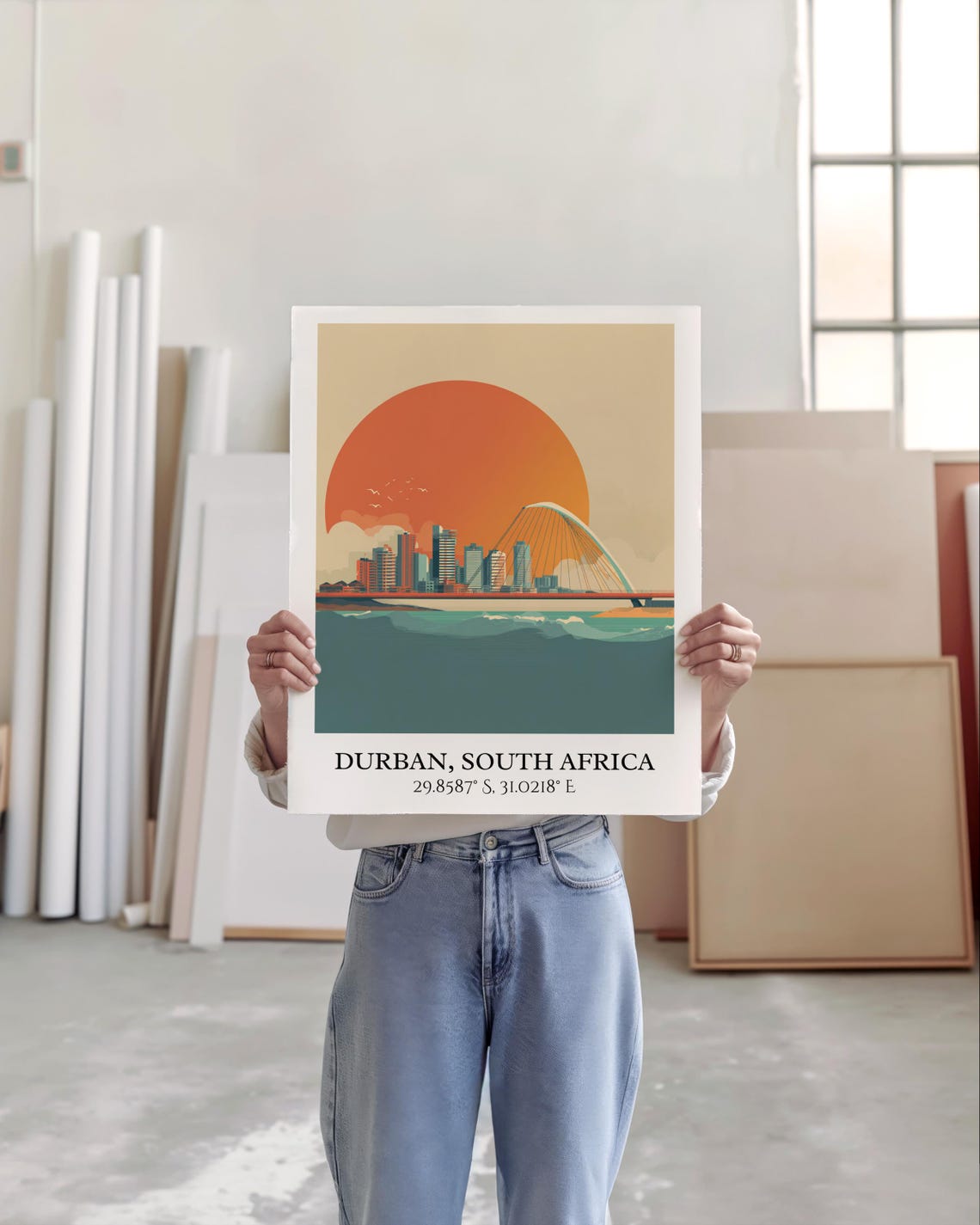 Durban South Africa Bridge Sunset Ocean Skyline Travel Poster - Image 4