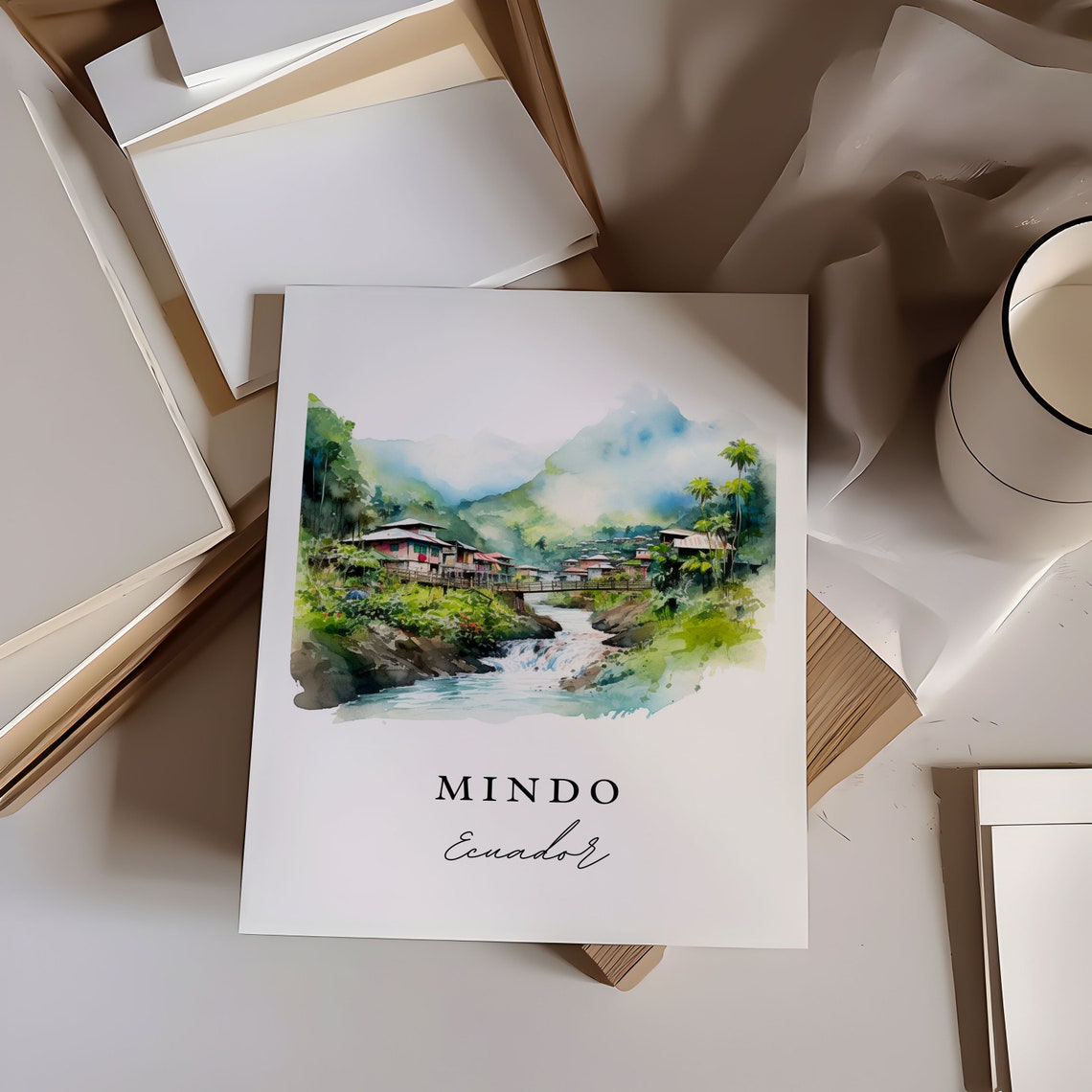 Mindo Ecuador Wall Art Poster Print Wedding Gift Birthday Present Custom Text Perfect - Image 6