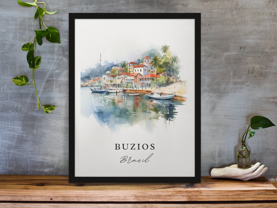 Buzios Brazil Wall Art Poster Armao Dos Bzios Gift Birthday Present Custom Text Personalized - Image 3