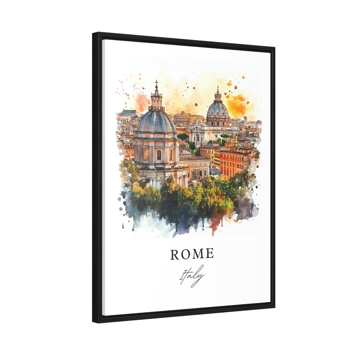 Rome Italy Watercolor Skyline Travel Poster - Image 2