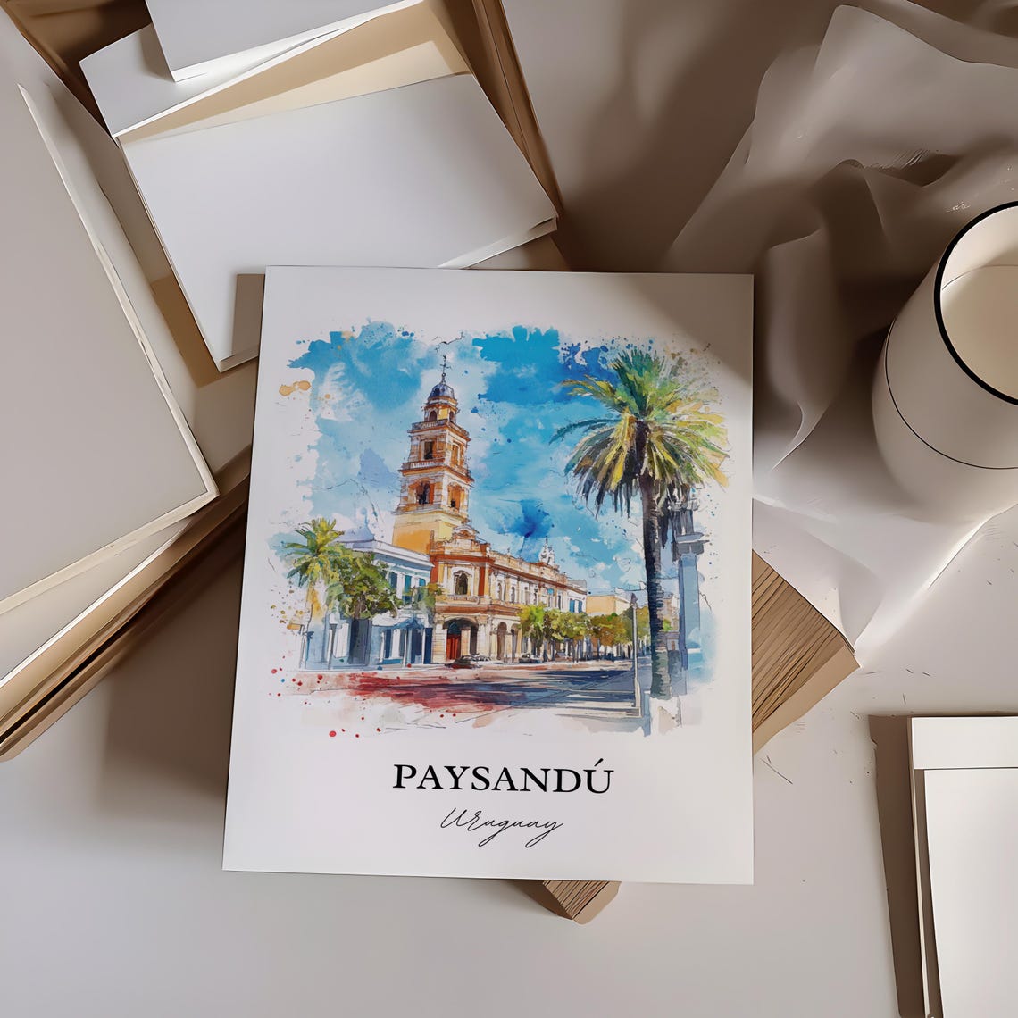 Paysand Wall Art Uruguay Print Watercolor Gift Travel Poster Housewarming - Image 5