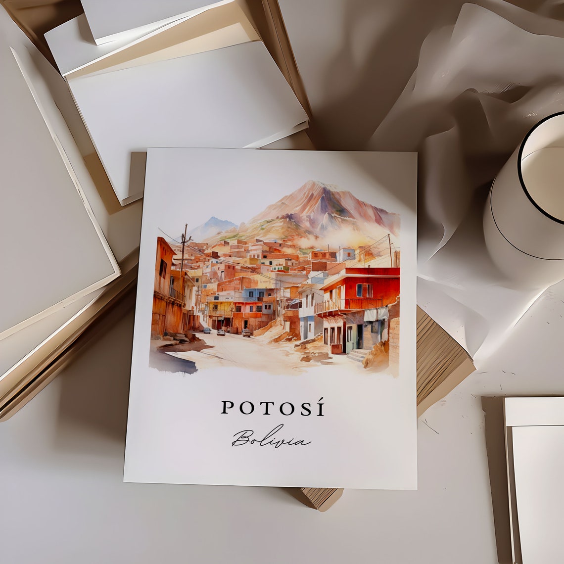 Potosi Wall Art Bolivia Poster Print Gift Birthday Present Custom Text Perfect - Image 6