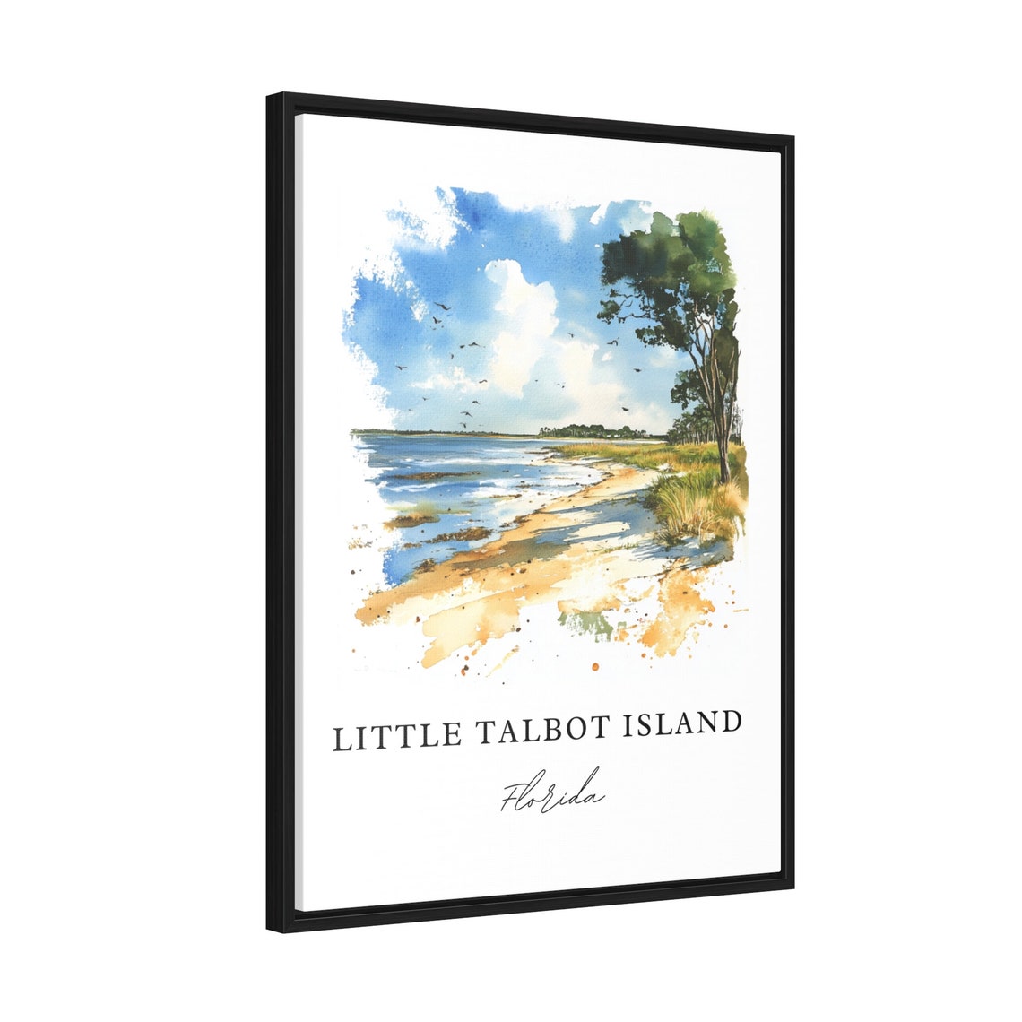 Little Talbot Island Florida Watercolor Beach Shoreline Poster - Image 2