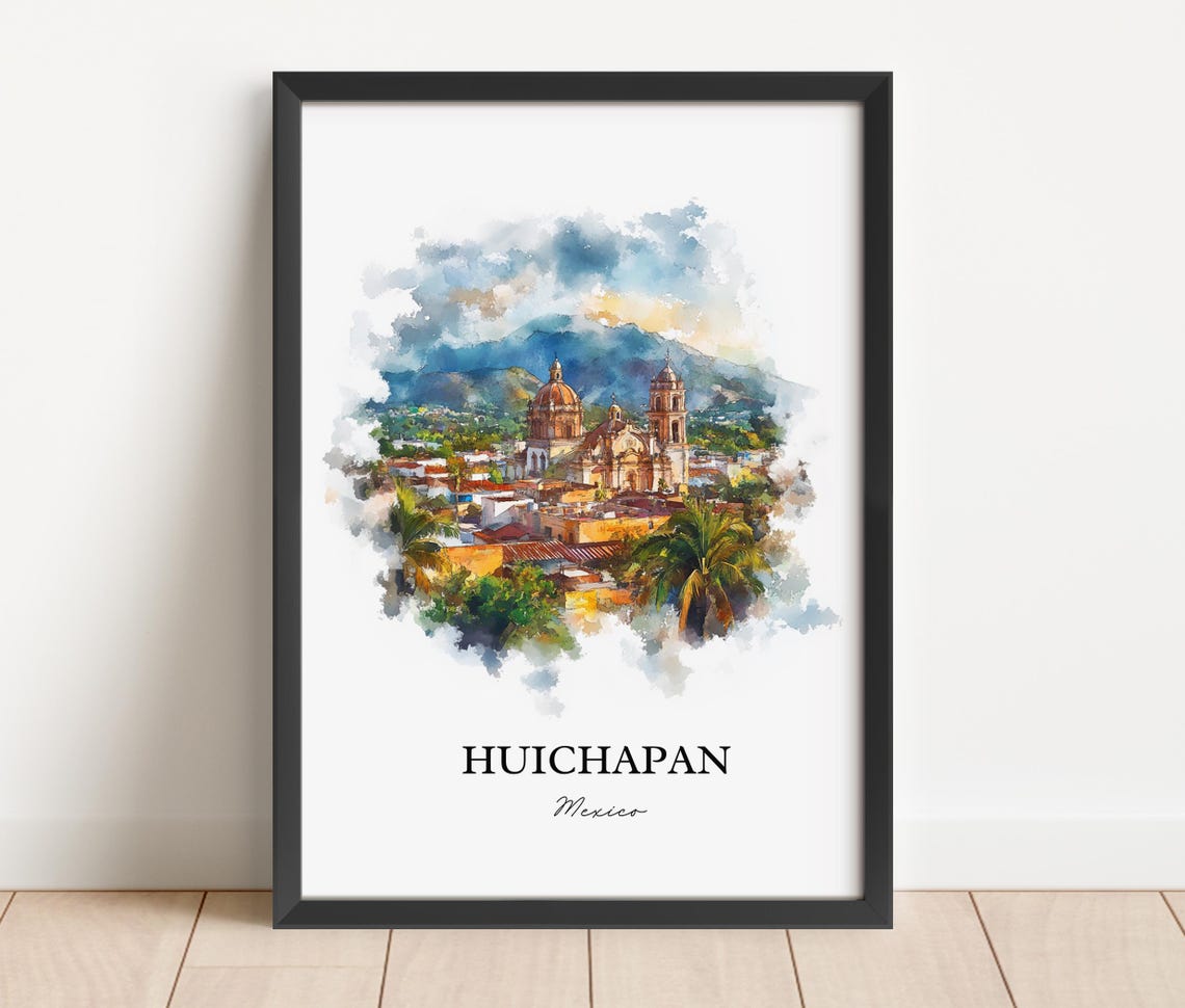 Huichapan Mexico Wall Art Hidalgo Print Watercolor Gift Travel Poster Housewarming - Image 2
