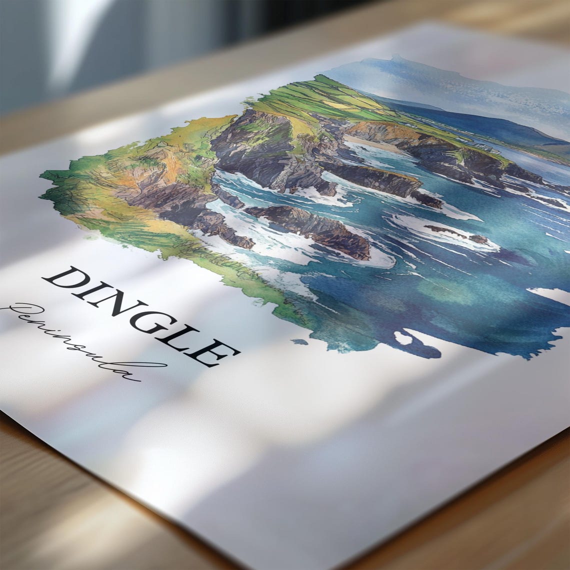 Dingle Peninsula Dunmore Ireland Watercolor Travel Poster - Image 6