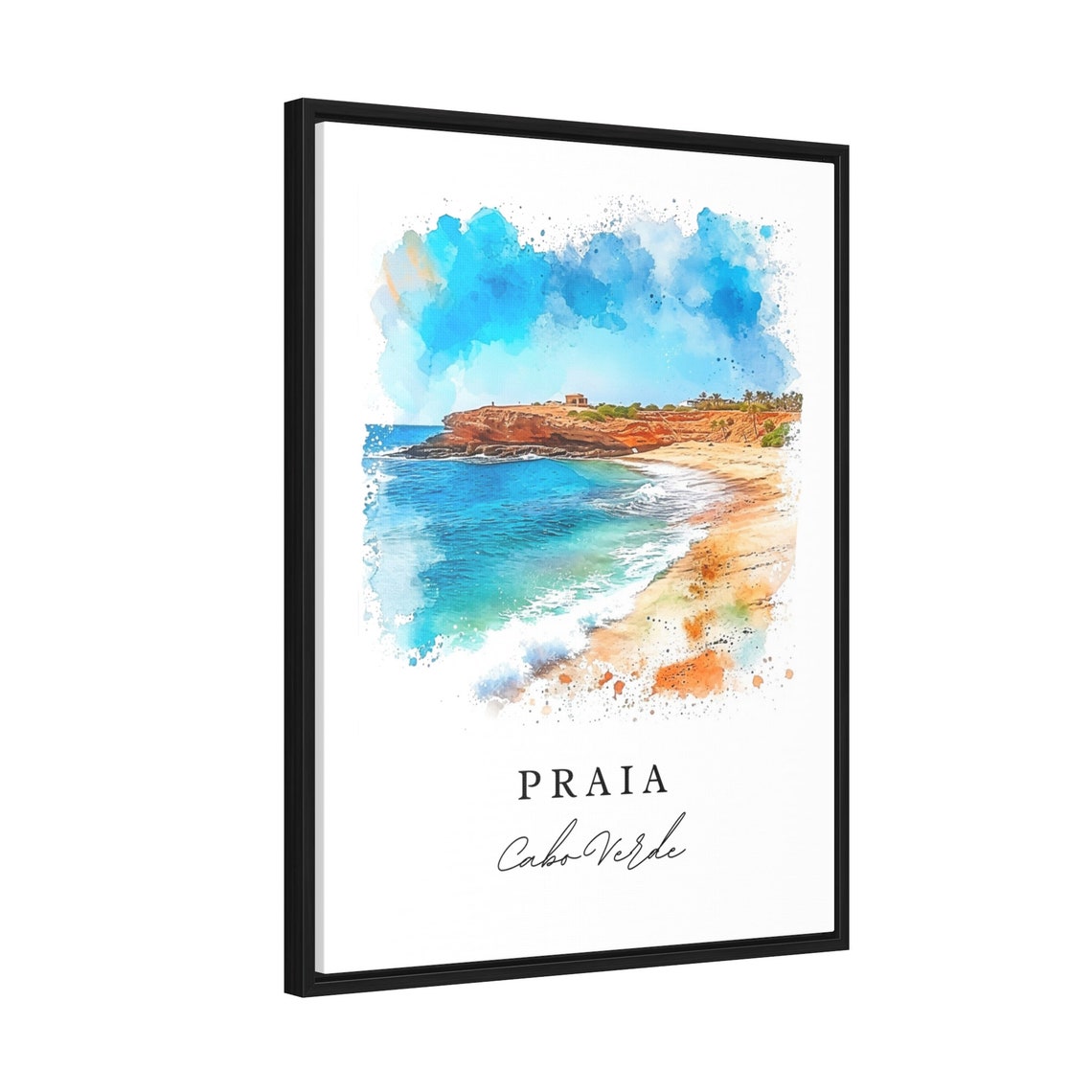 Praia Cape Verde Wall Art Cabo Print Africa Wedding Gift Birthday Present Custom Text Perfect - Image 2