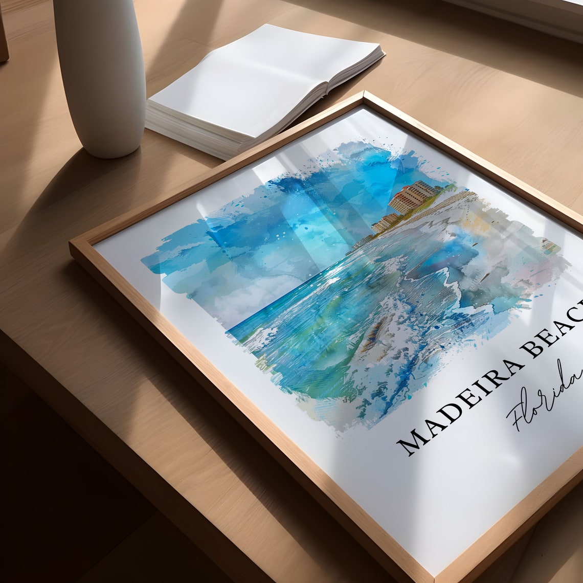 Madeira Beach Travel Poster, Watercolor Housewarming - Image 5