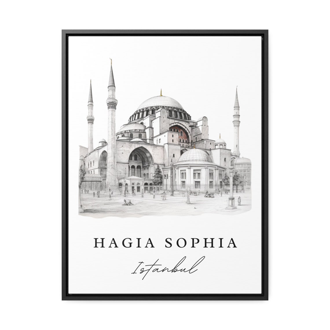 Hagia Sophia Pencil Sketch Travel Poster, Istanbul - Image 3