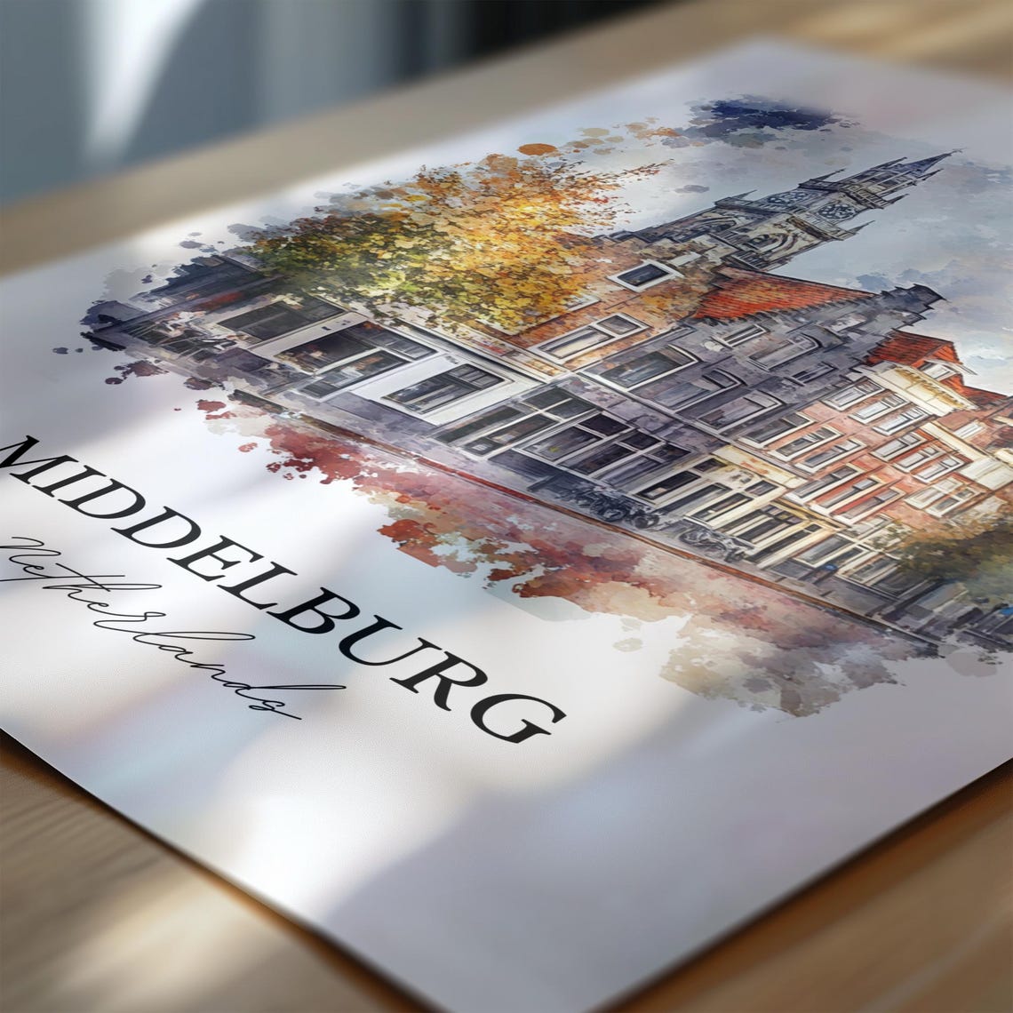 Middelburg Netherlands Watercolor Travel Poster - Image 6