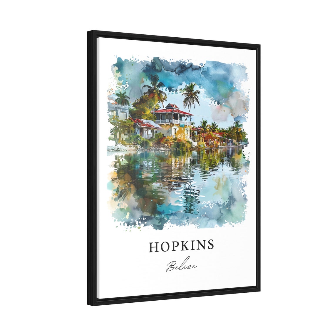 Hopkins Belize Wall Art Print Watercolor Gift Travel Poster Housewarming - Image 2