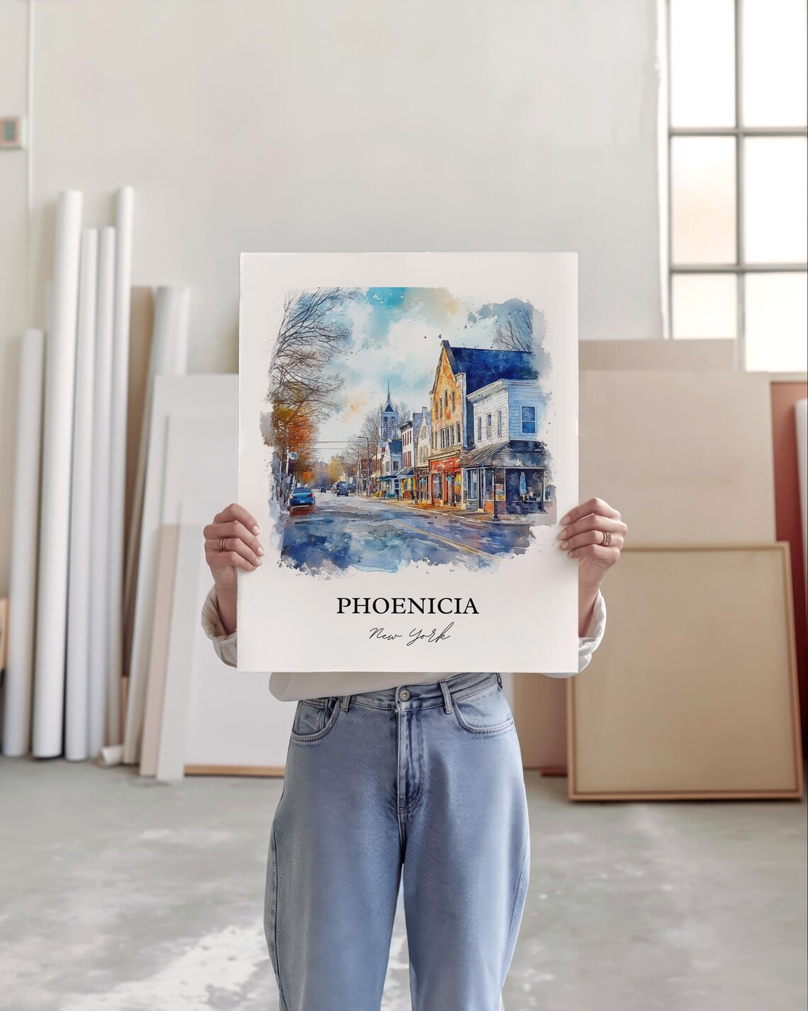 Phoenicia New York Main Street Historic Town Watercolor Poster - Image 4