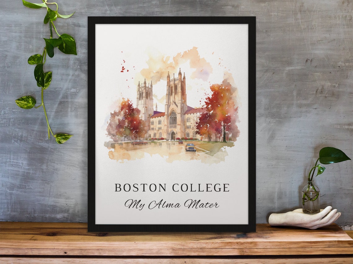 Boston College Gothic Chapel My Alma Mater Watercolor Print Gift