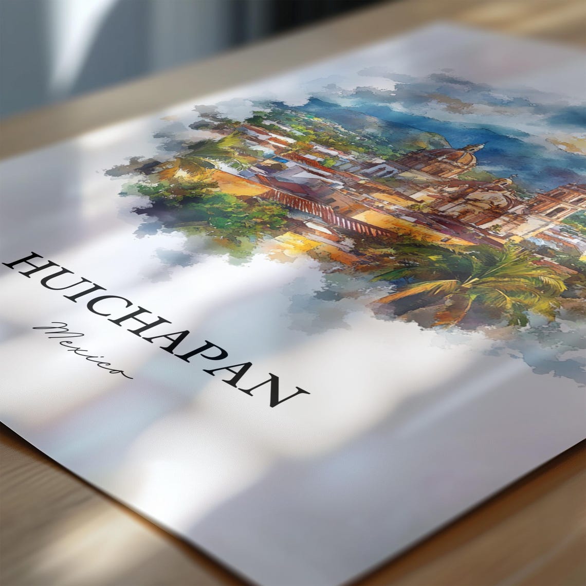 Huichapan Mexico Wall Art Hidalgo Print Watercolor Gift Travel Poster Housewarming - Image 6