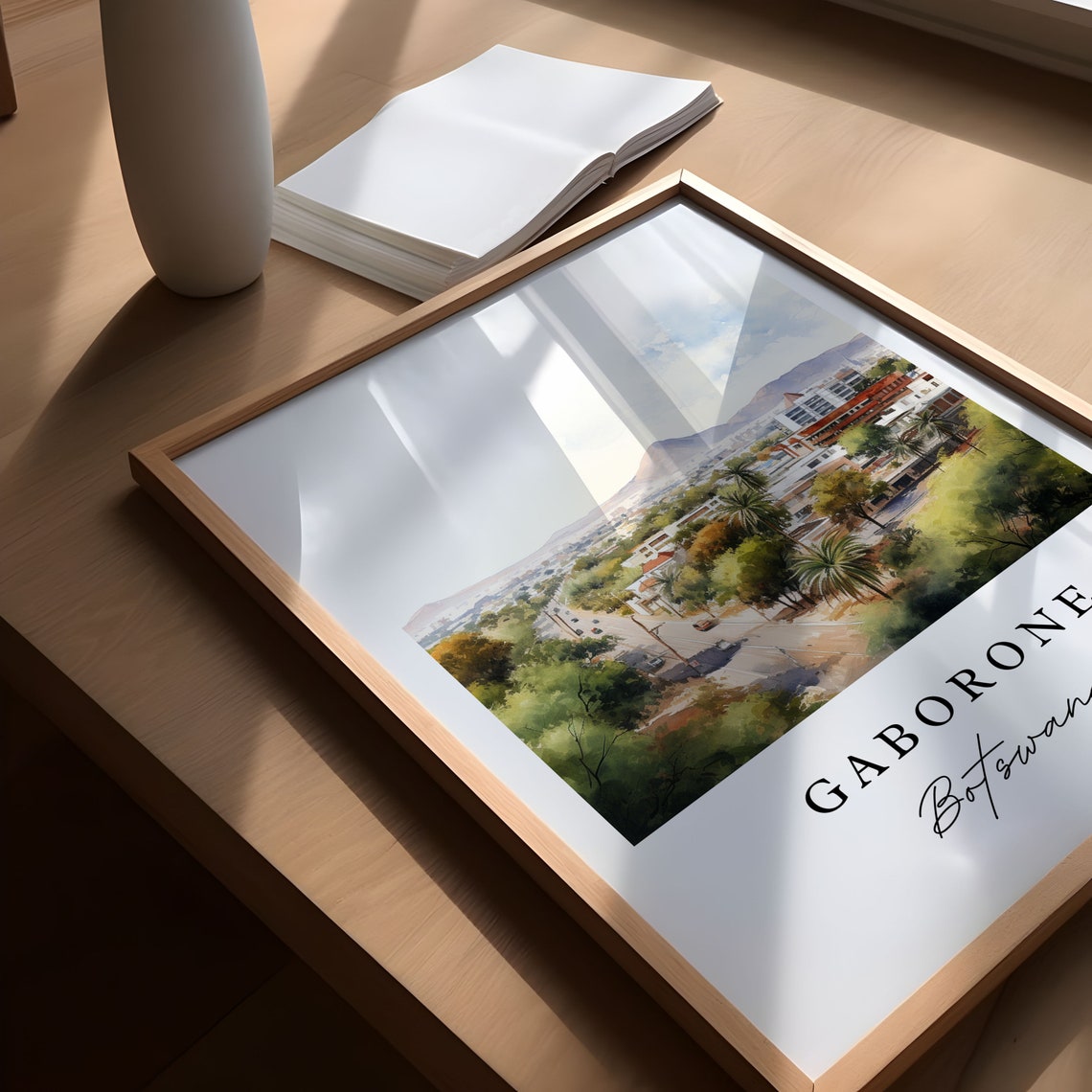 Gaborone Botswana Wall Art Poster Wedding Gift Birthday Present Custom Text Personalized - Image 5