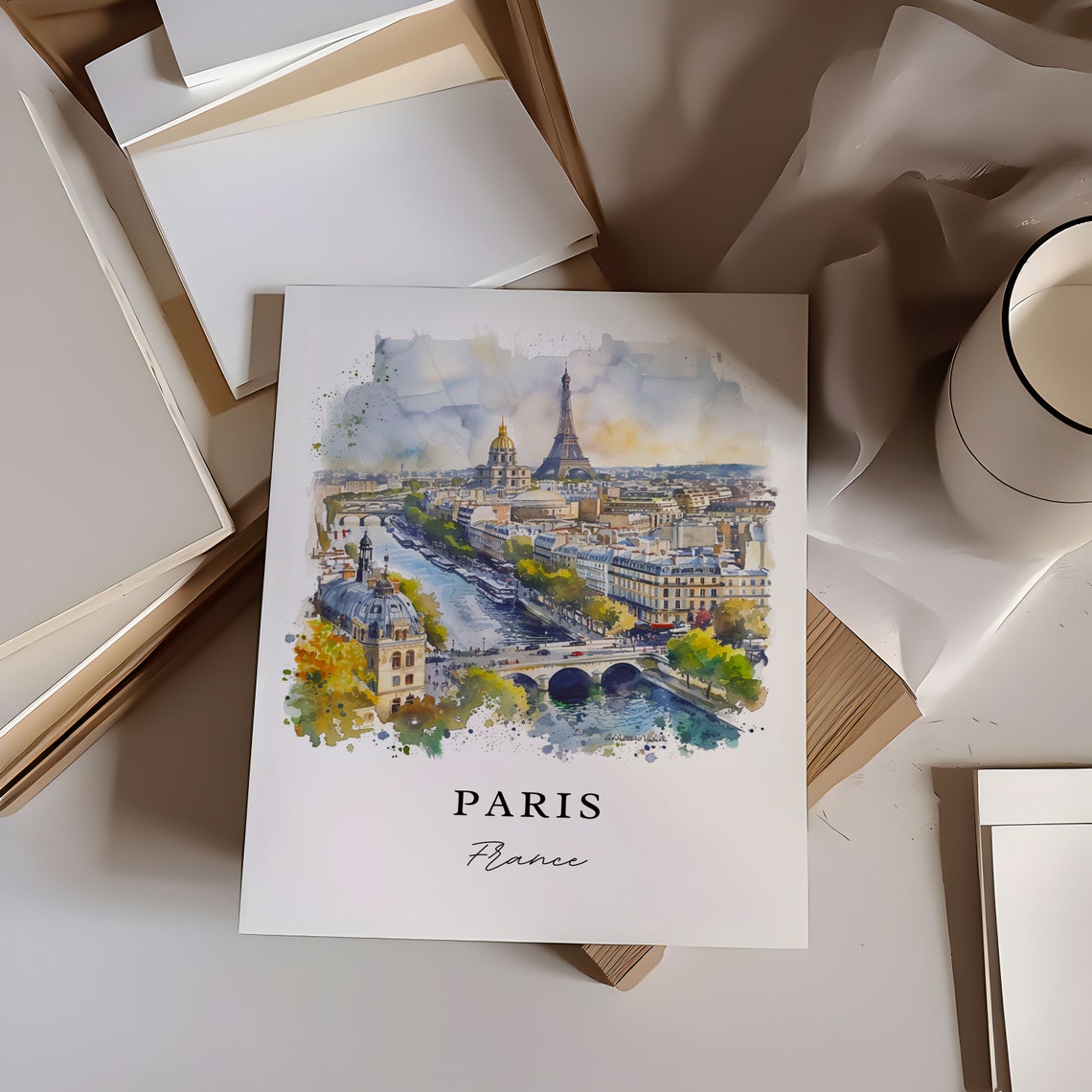 Paris Eiffel Tower Watercolor Travel Poster - Image 6