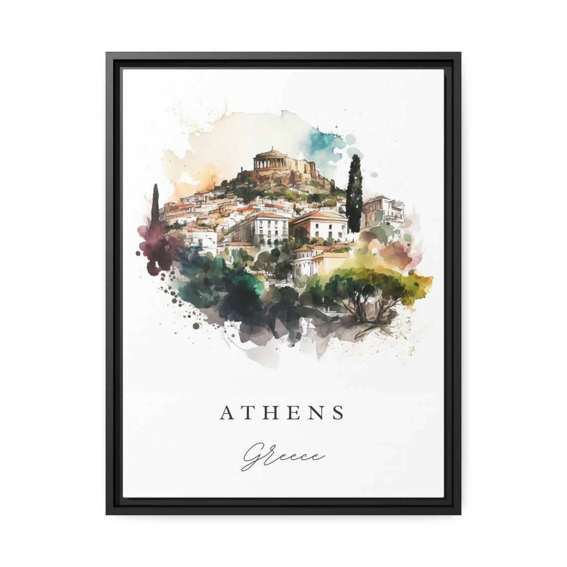 Athens Greece Travel Poster, Custom Text Personalized - Image 3