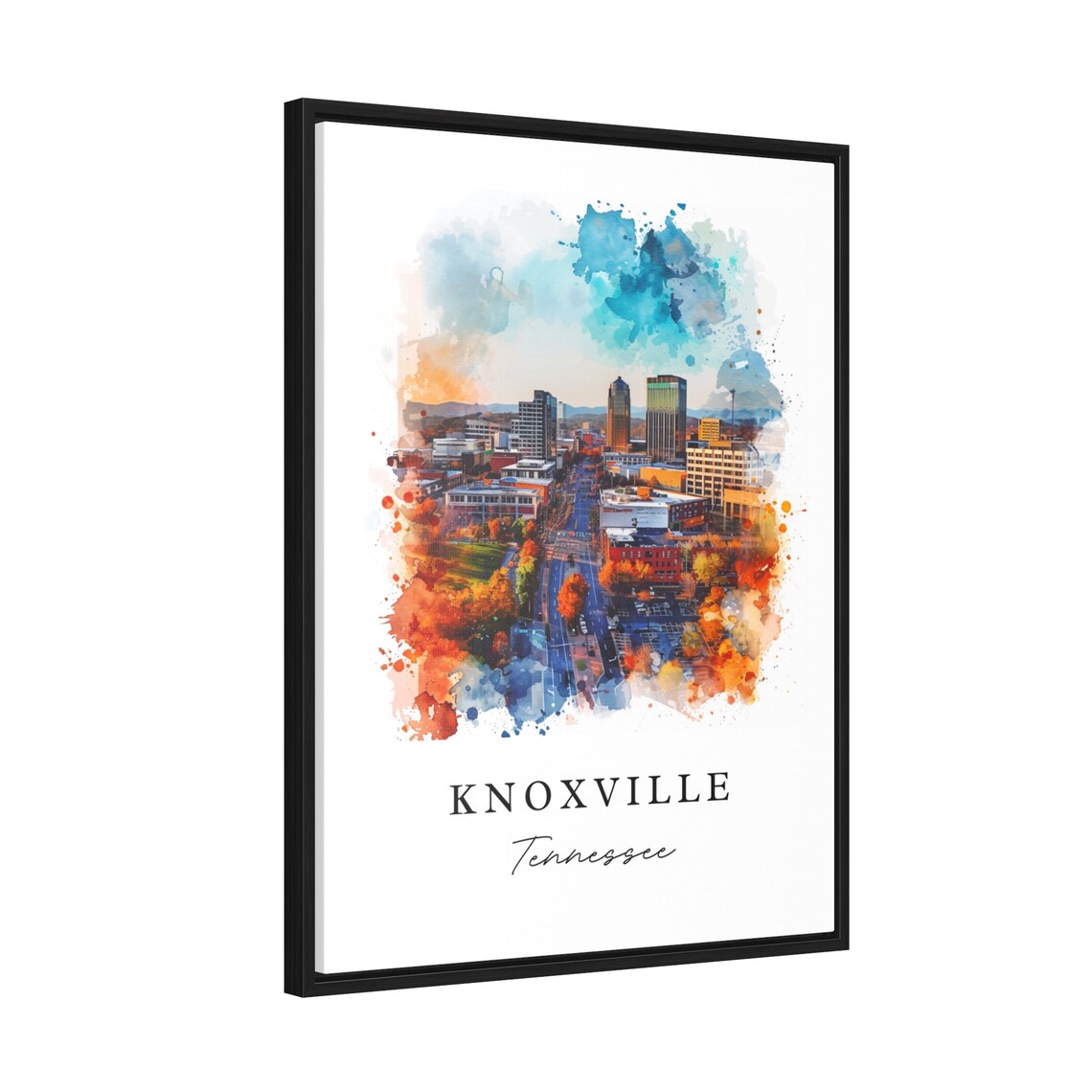 Knoxville Tennessee Downtown Skyline Autumn Watercolor Poster - Image 2