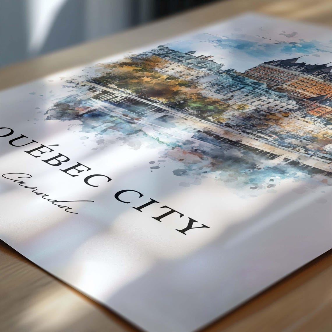 Quebec City Canada Chateau Skyline Watercolor Travel Gift Poster - Image 6
