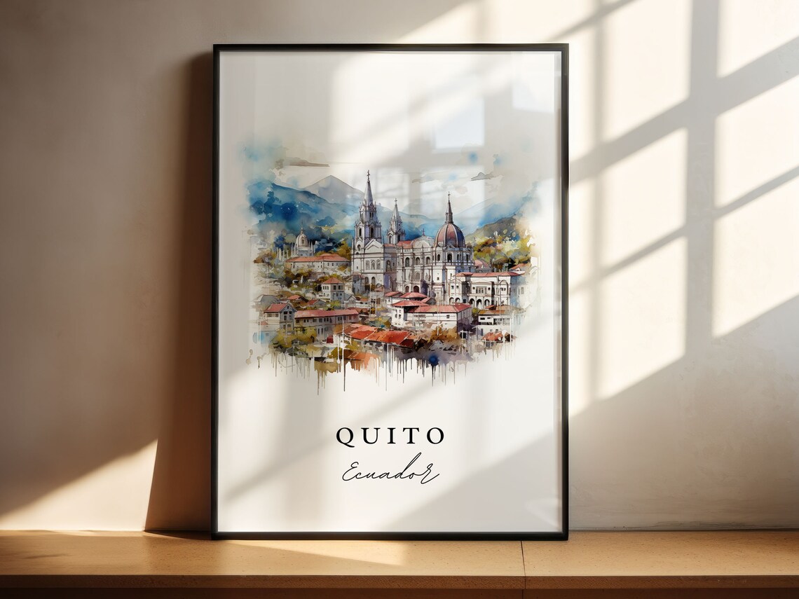 Quito Ecuador Custom Text Travel Poster Art - Image 4