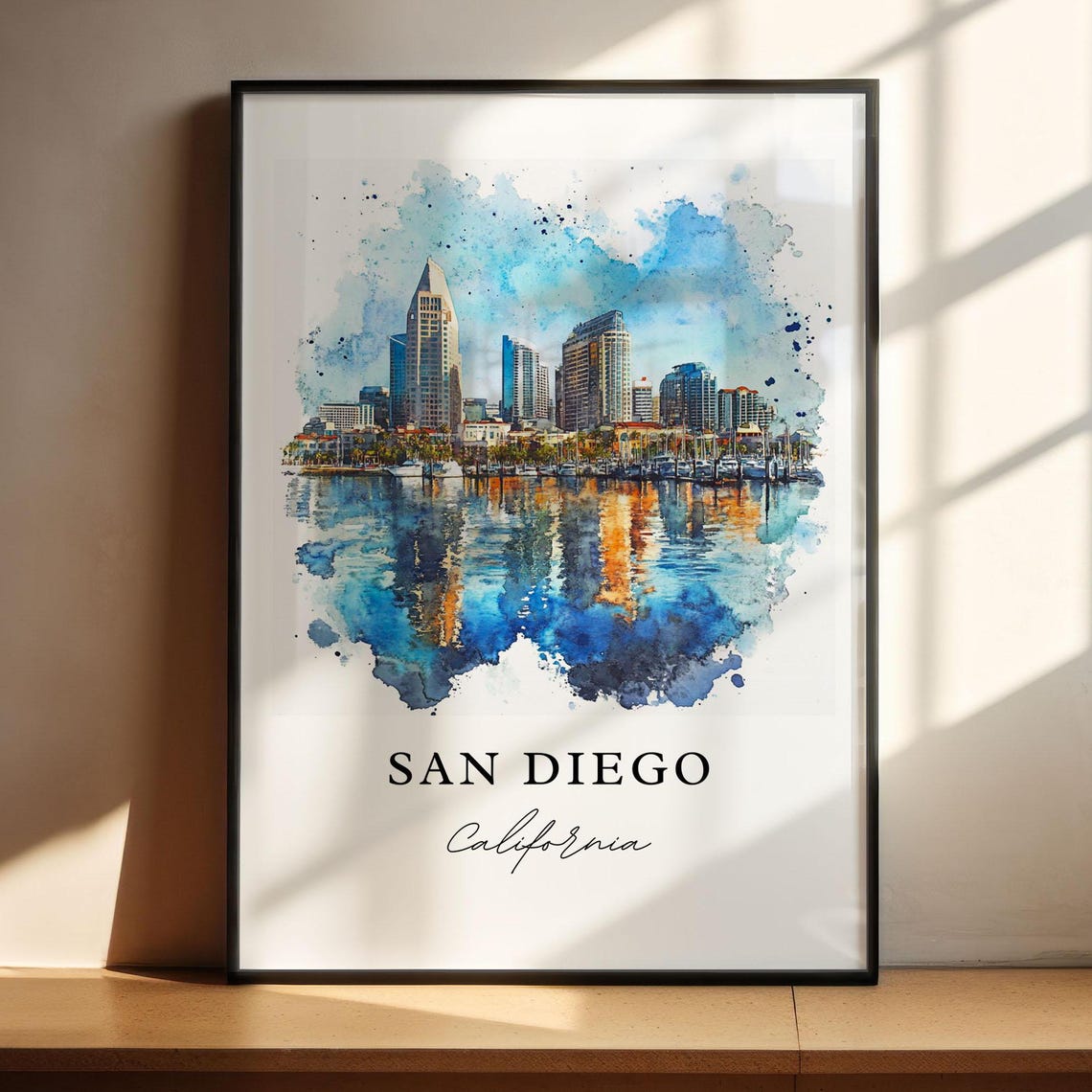 San Diego Wall Art San Diego Ca Print San Diego Watercolor Art San Diego California Gift Travel Print Travel Poster Housewarming Gift