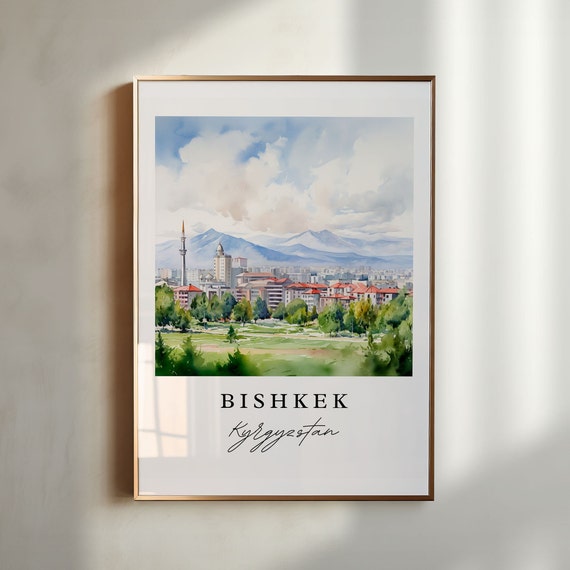 Bishkek Kyrgyzstan Wall Art Print Wedding Gift Birthday Present Custom Text Perfect