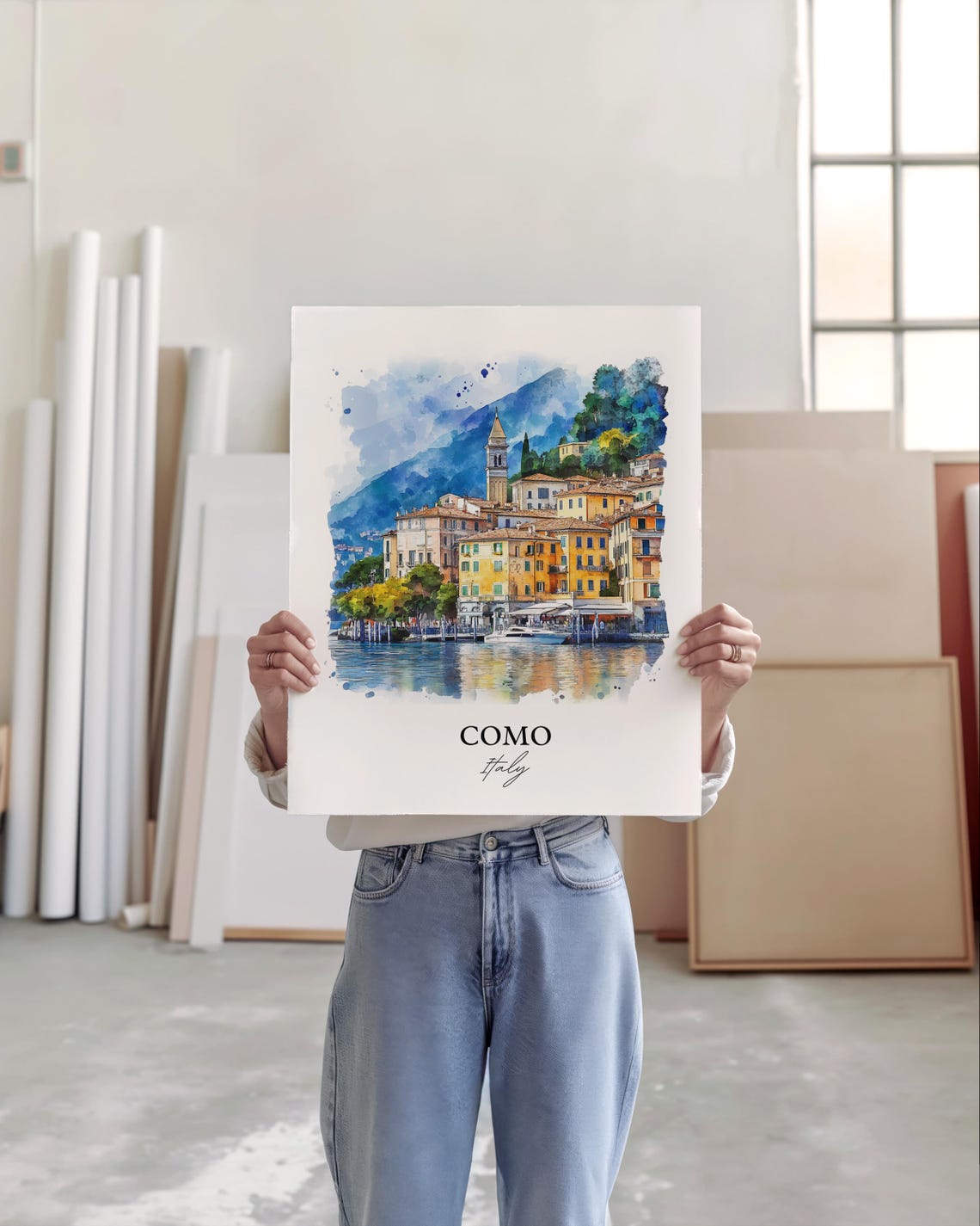 Como Italy Watercolor Lake Travel Poster - Image 5