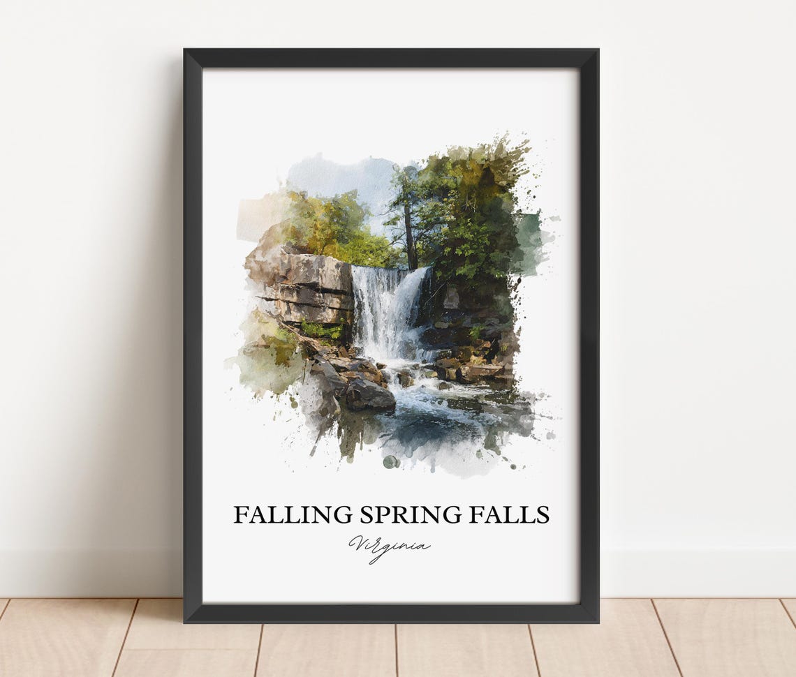 Falling Spring Falls Virginia Alleghany County Waterfall Travel Poster - Image 2