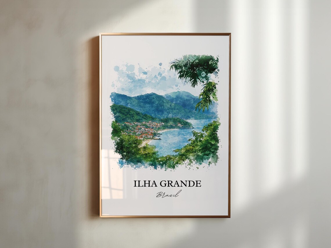Ilha Grande Brazil Island Bay Watercolor Tropical Coast Scene Poster - Image 5