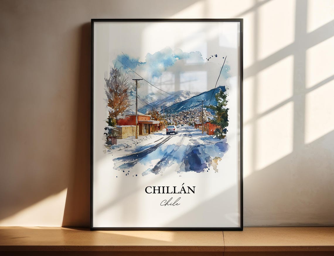Chilln Chile Wall Art Uble Region Print Watercolor Gift Travel Poster Housewarming