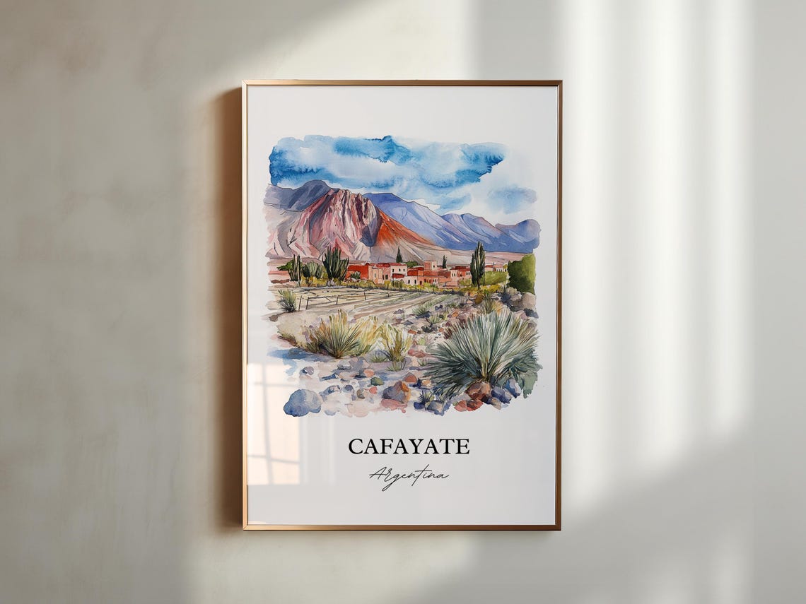 Cafayate Wall Art Print Argentina Watercolor Gift Travel Poster Housewarming - Image 5