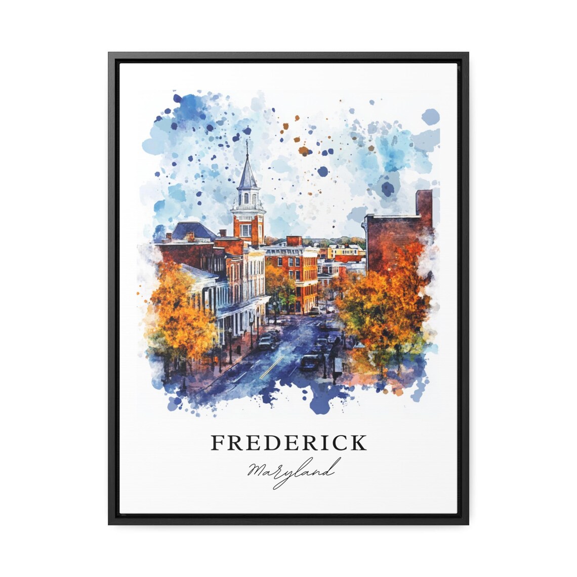 Frederick Maryland Watercolor Art Print, Housewarming