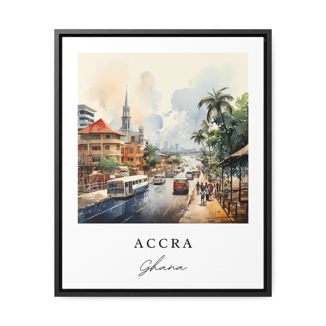 Accra Traditional Travel Art Poster, Ghana - Image 2