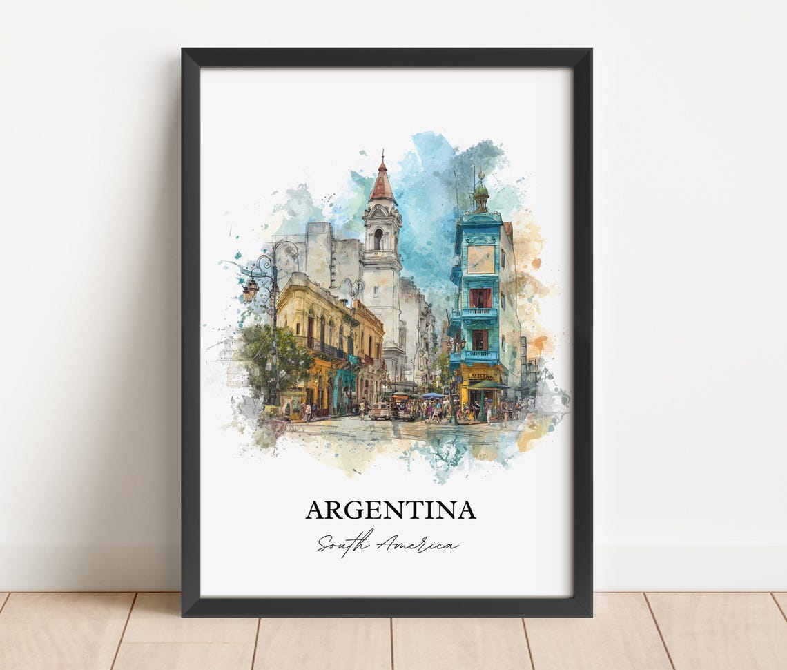 Argentina Wall Art Print Watercolor Gift Travel Poster Housewarming - Image 4