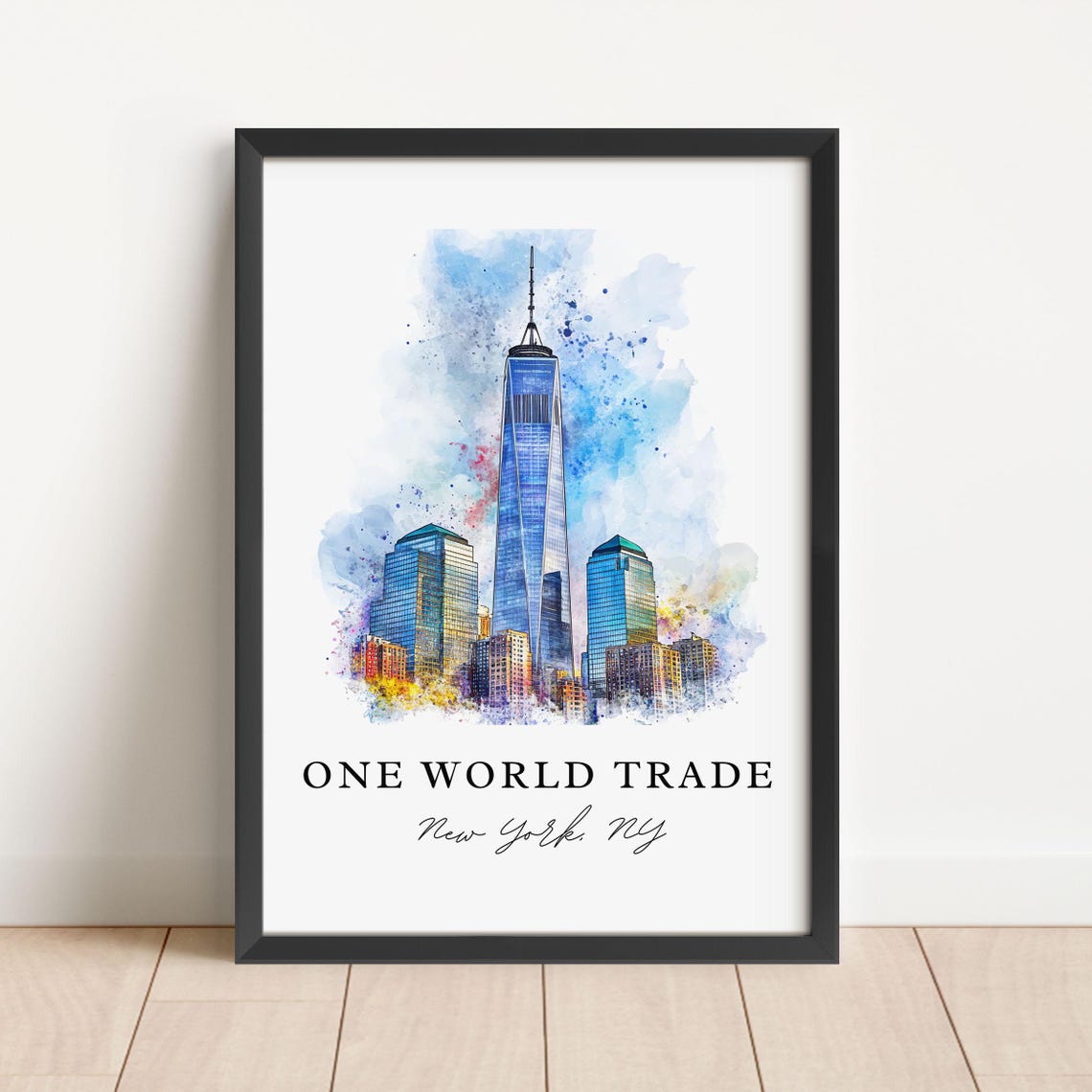 One World Trade Wall Art Wtc Nyc Print Nyc Watercolor Art World Trade Center Gift Travel Print Travel Poster Housewarming Gift