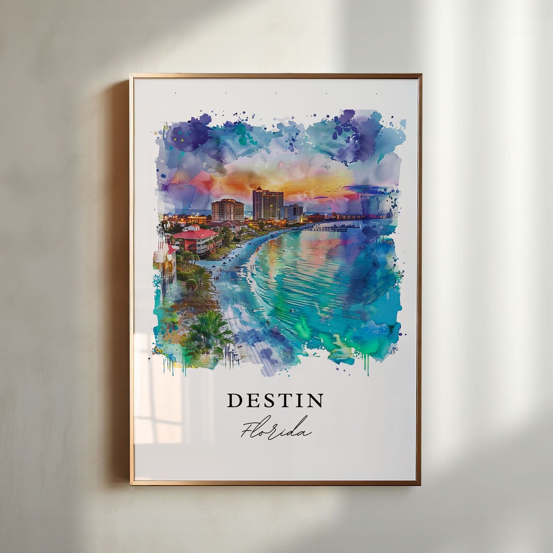 Destin Florida Travel Poster, Housewarming Gift