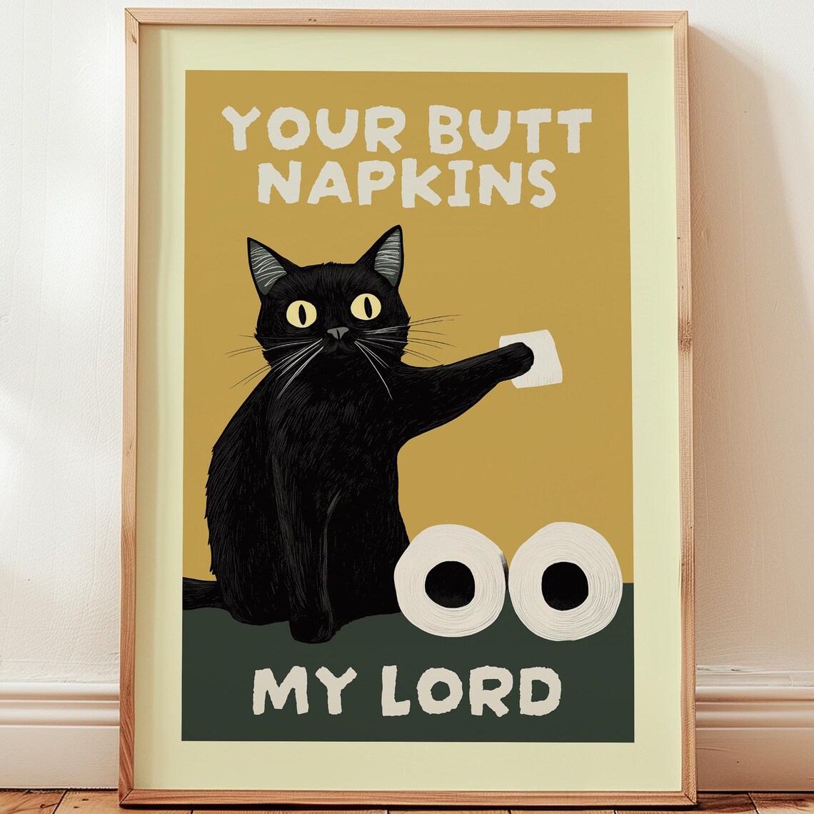 Funny Butt Napkins Cat Bathroom Eclectic Art Print