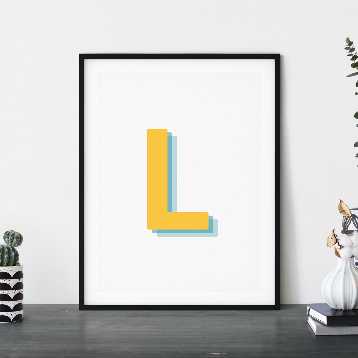 Retro 3D L Letter Print, Alphabet Art Print - Image 4