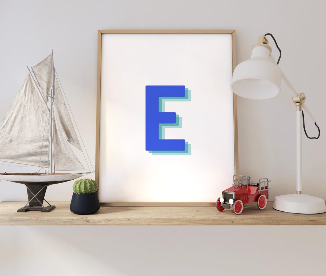 3D Alphabet E, Modern Letter Decor - Image 2