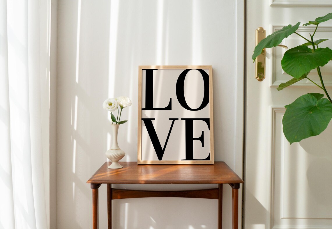 Love Vintage 70s Retro Typography Art Print - Image 3