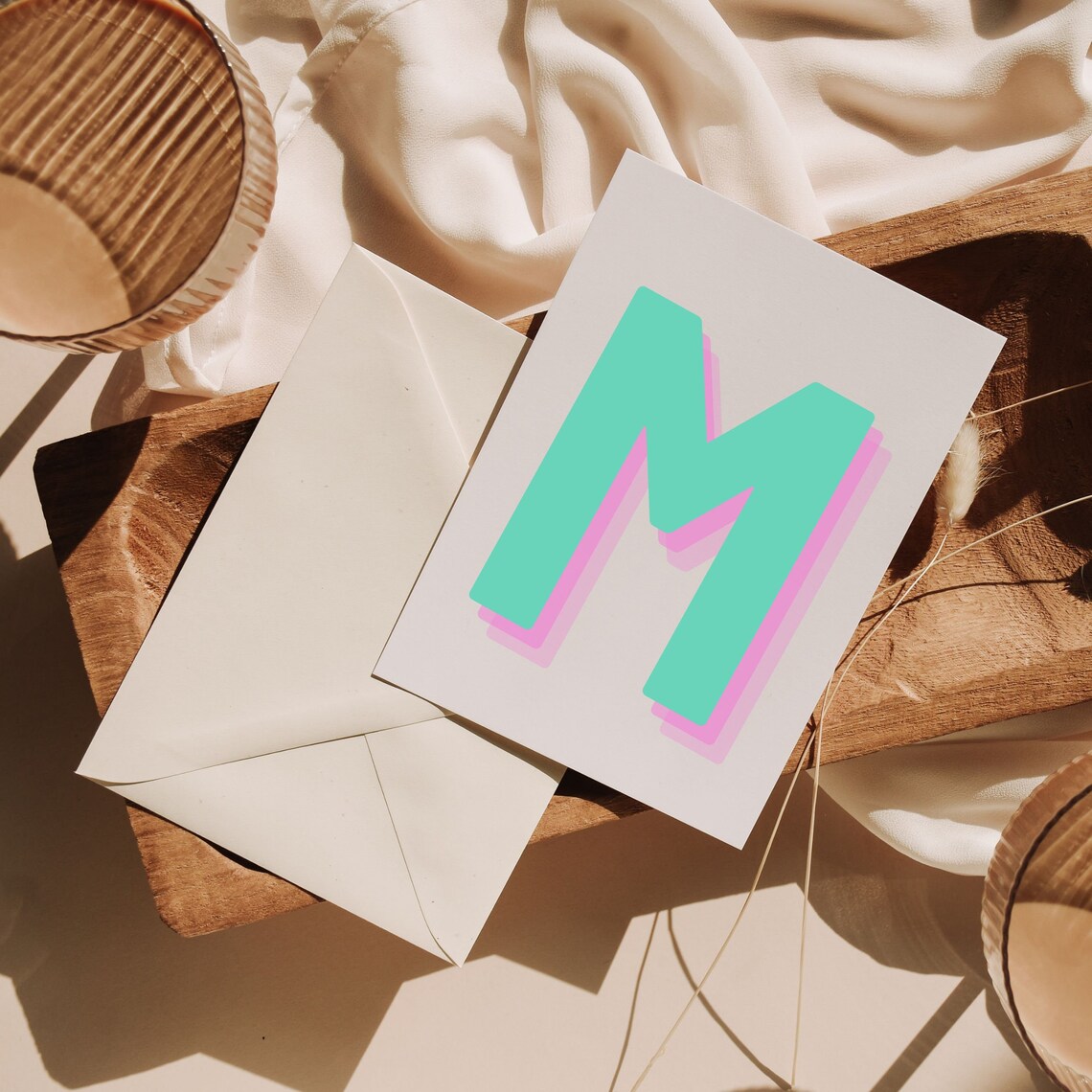 Retro 3D Letter M Monogram, Baby Letter Art - Image 3