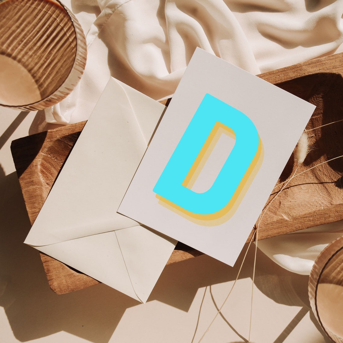 Retro 3d D Letter Print Monogram Letter Print Alphabet D Print Baby Initial Wall Print Wall Art - Image 4