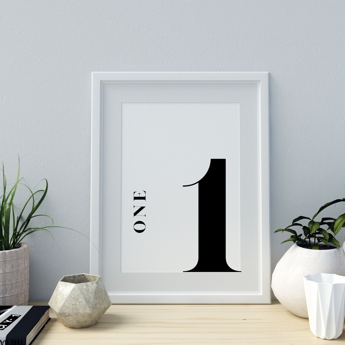 Number 1 Monogram Print, Kids Table Number - Image 2
