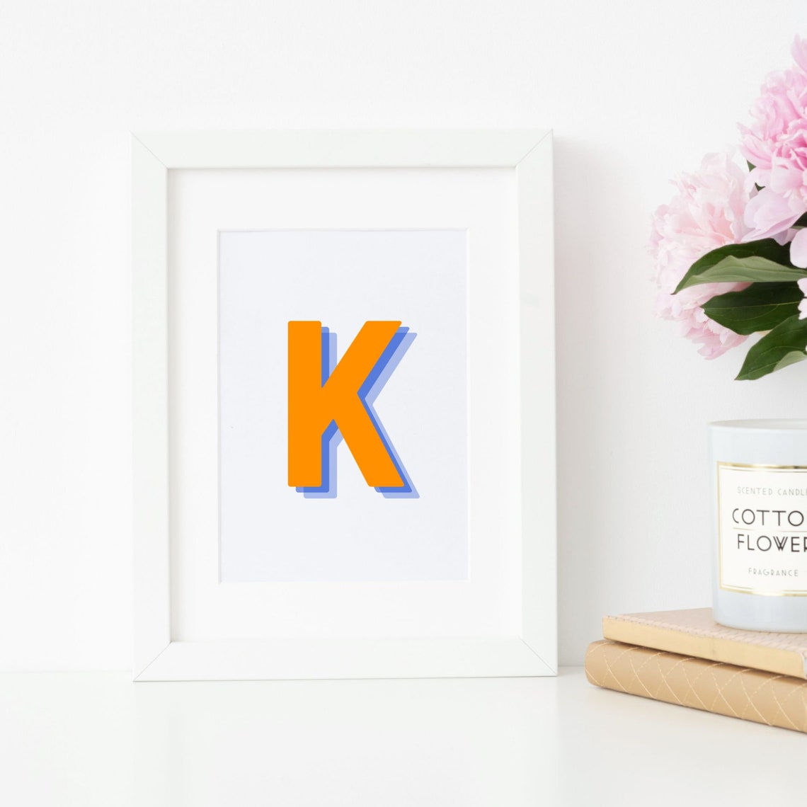 Retro 3D Letter K Poster Print - Image 2
