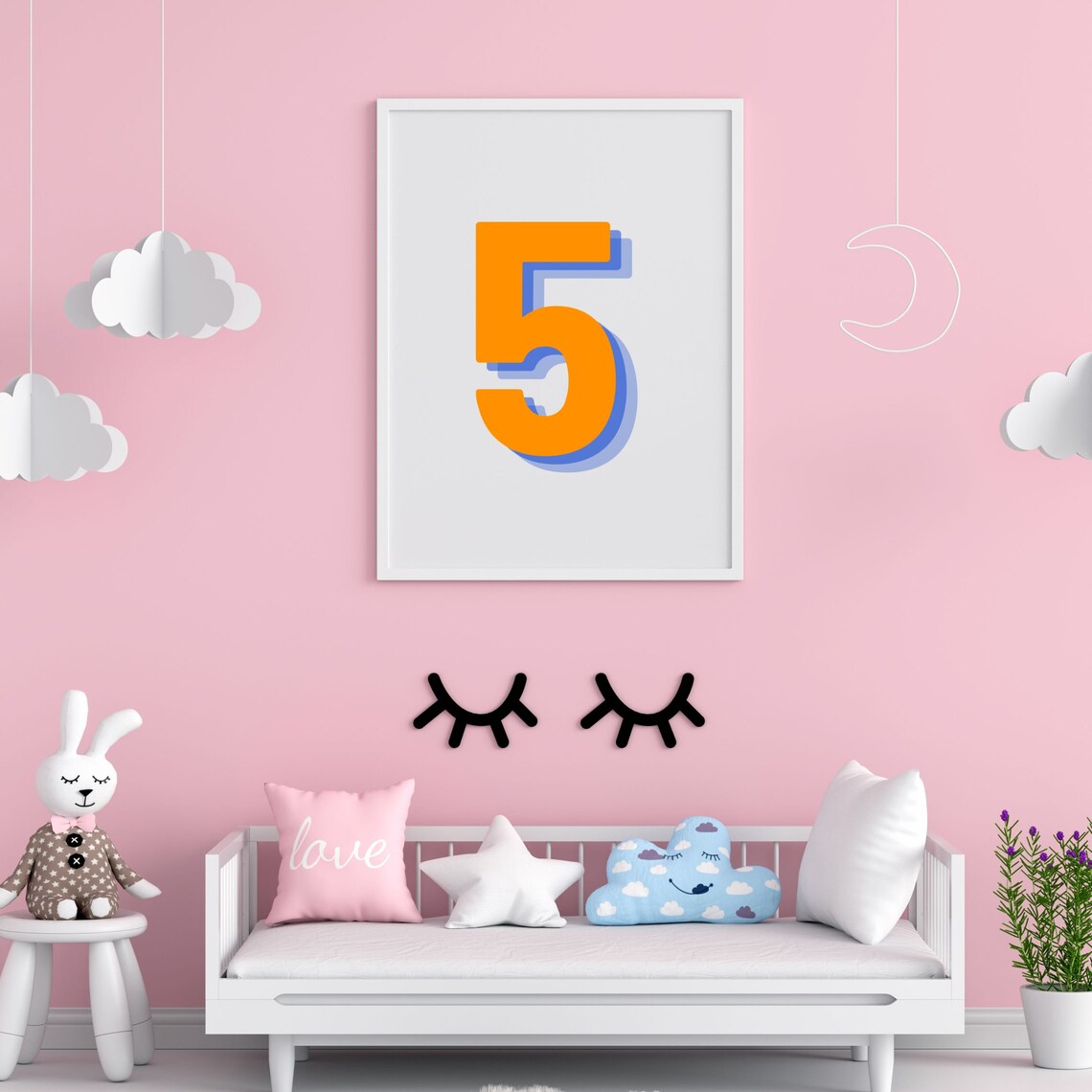 Retro 3D Number 5 Poster, Birthday Age Print - Image 5