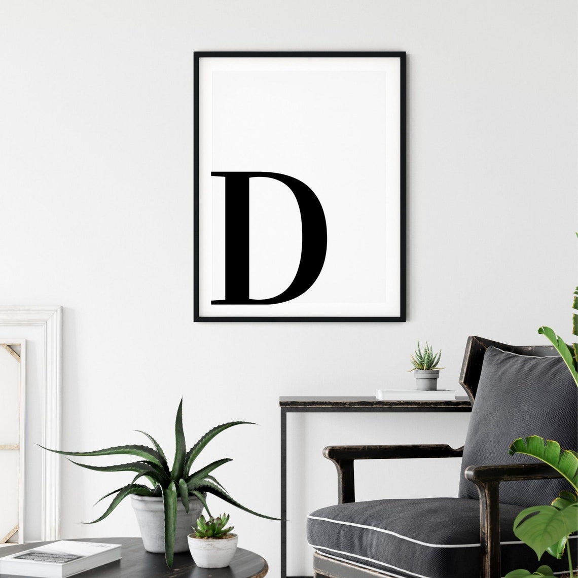 Letter D Minimalist Letter Art Print - Image 4
