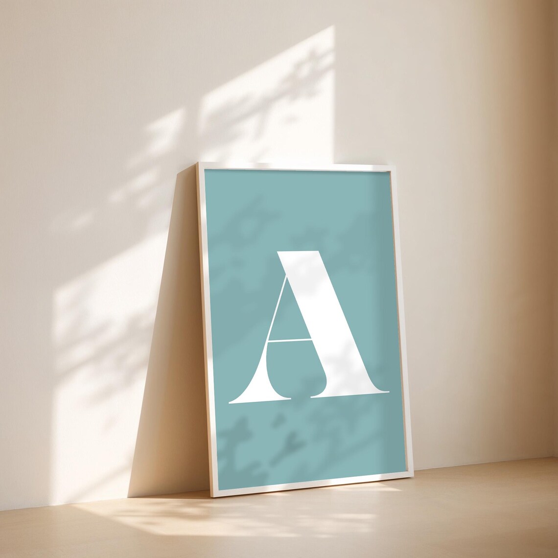 Retro Letter A Monogram Art Print, Alphabet Poster