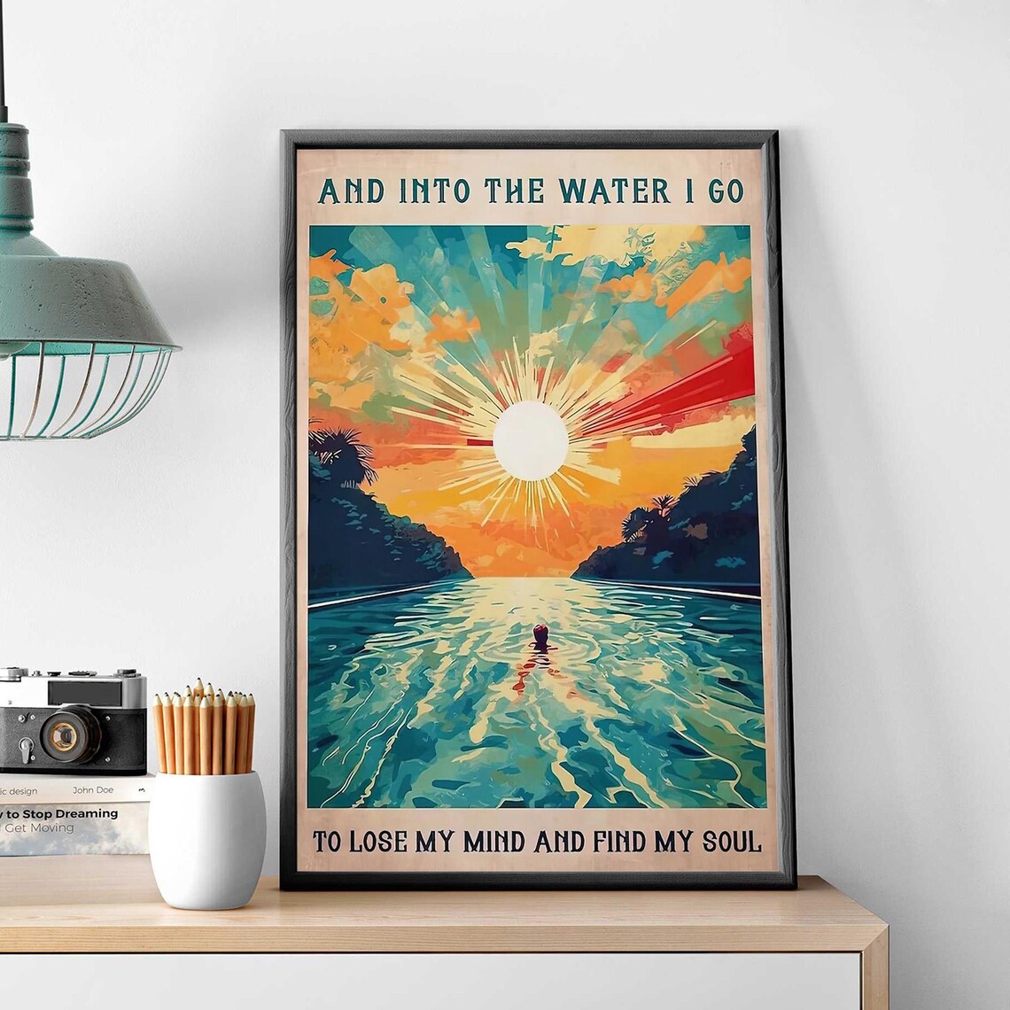 Swimming Girl Vintage Poster Print, Wall Decor - Image 3