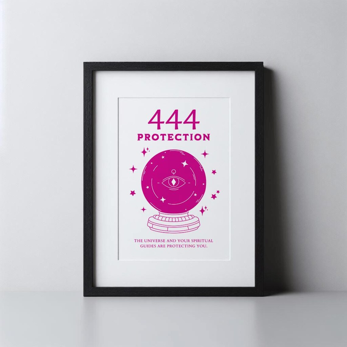 Angel Number 444 Protection Spiritual Crystal Ball Eye Wall Art - Image 4